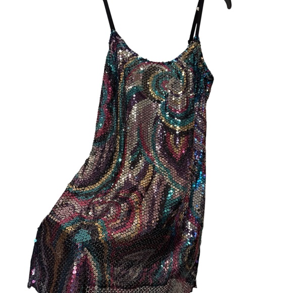 Intimately Free People FP Multi Color Sequin Party Mini Dress sz XS - Picture 3 of 12